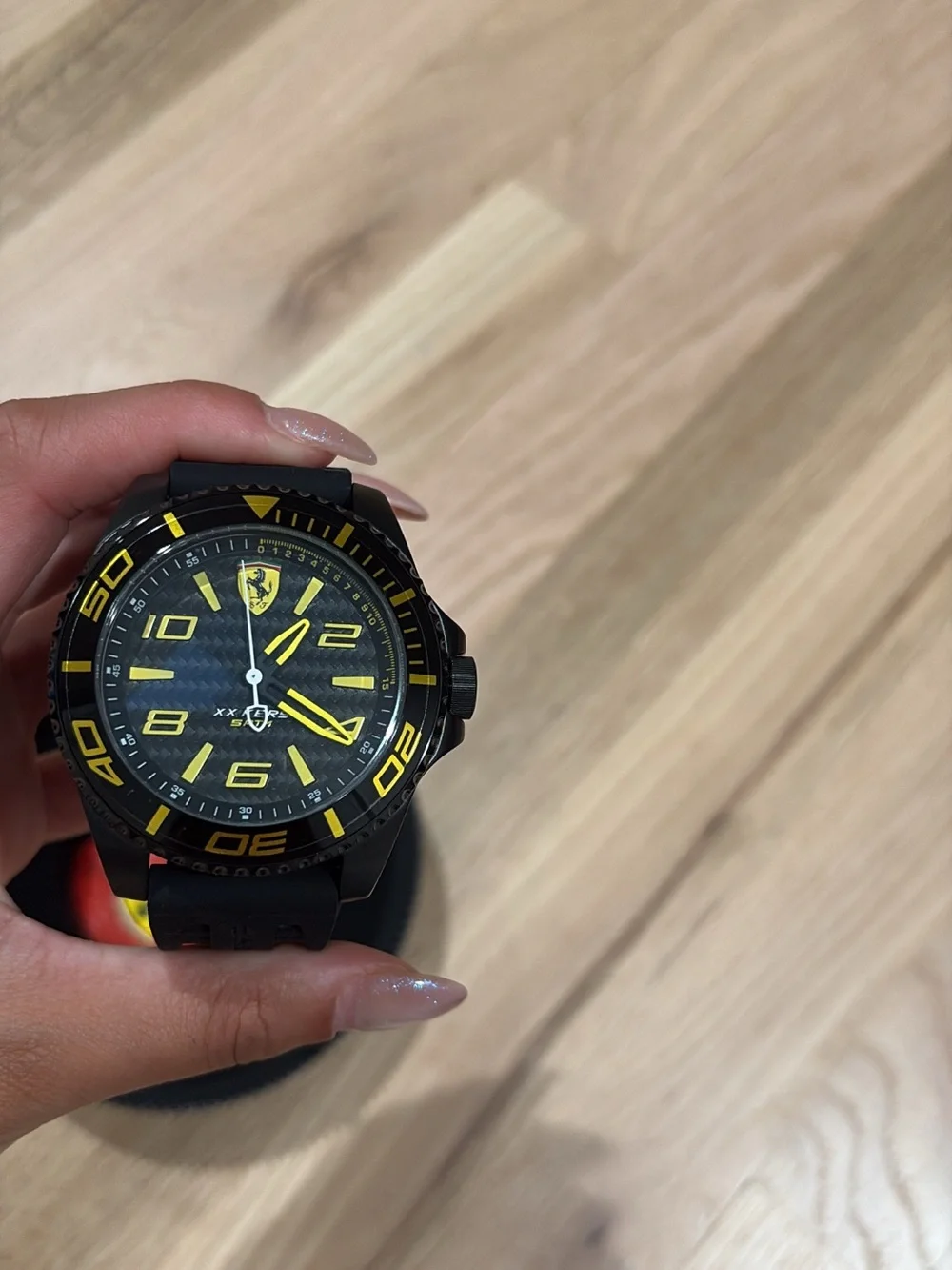 Scuderia Ferrari Black Watch with Yellow Accents